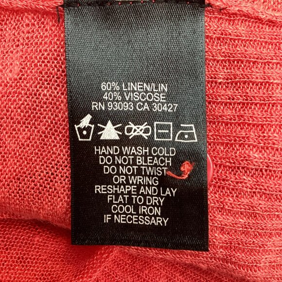 Nic + Zoe Linen Blend Womens Large Open Cardigan Sweater Coral - Picture 6 of 8